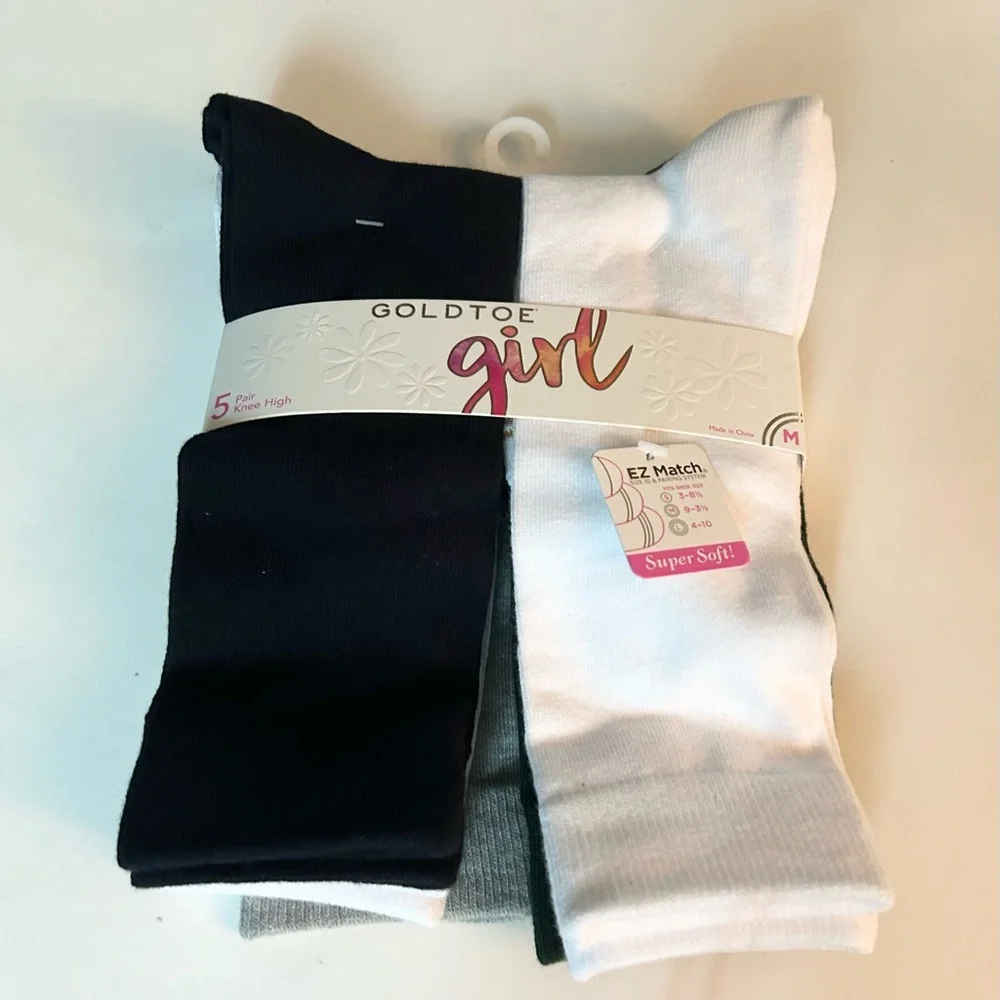 Gold toe Girls Knee High Socks 10 Pairs NWT